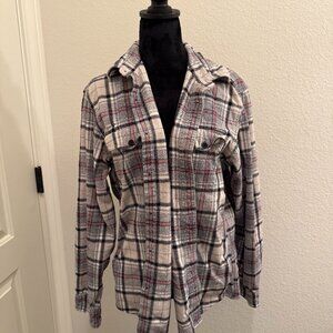 Eddie Bauer Women SZ M Cotton Plaid Button up